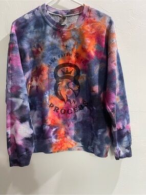 Tie-Dye 'Process' Graphic Crewneck Sweatshirt - Multicolor SZ M